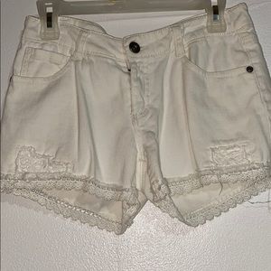 White jean shorts